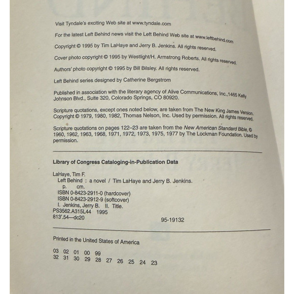 Left Behind Jenkins LaHaye First Edition Paperback Vintage Christian Fiction - Picture 12 of 14